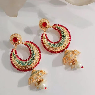 Kundan Meenakari Earrings Zayn Luxury Jewellery